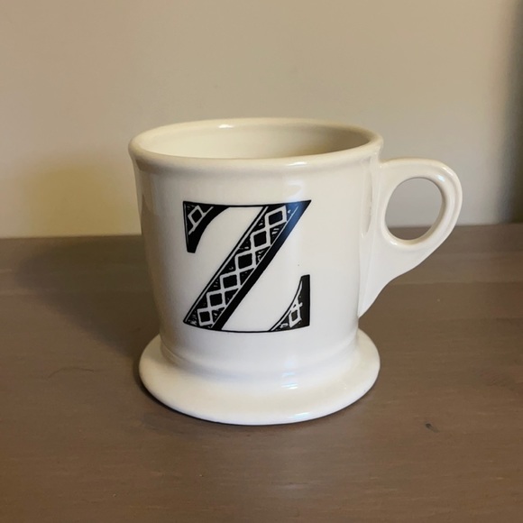 Anthropologie Cream and Black Ceramic Letter Z Mug - Picture 2 of 7